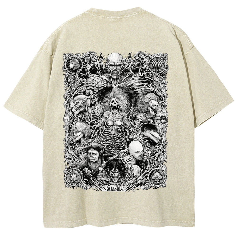 Attack on Tiitan Unisex Fit Washed T-Shirt