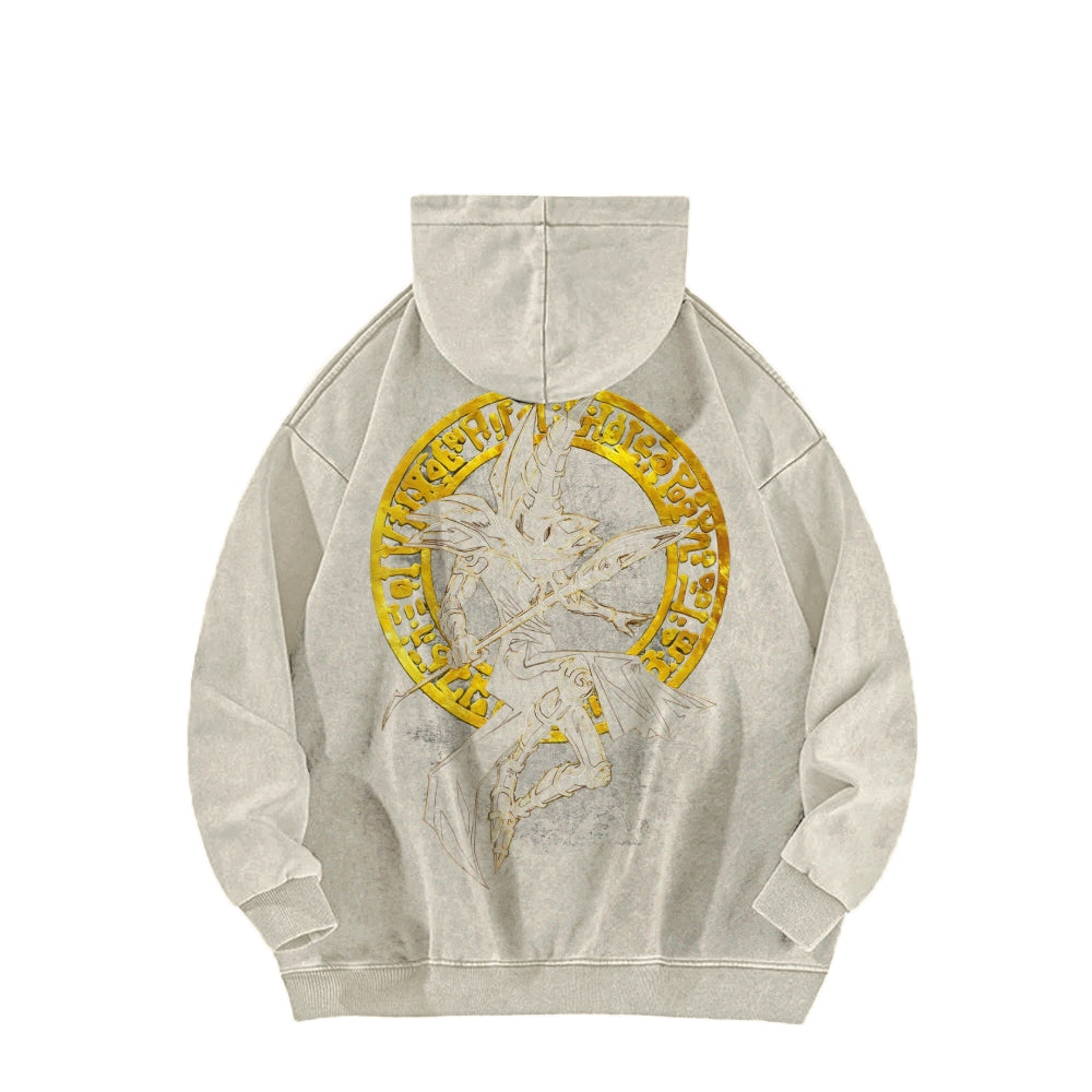Yu-Gi-Oh! Casual Washed Hoodies Streetwear