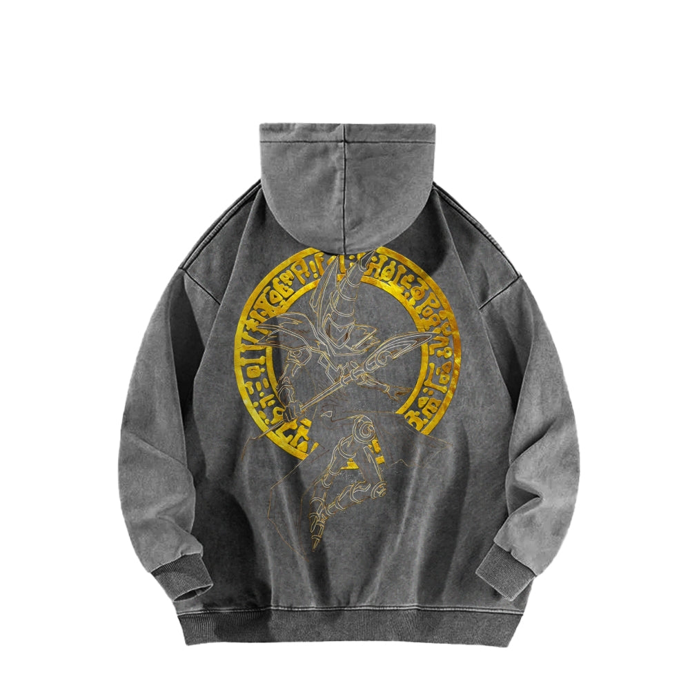 Yu-Gi-Oh! Casual Washed Hoodies Streetwear