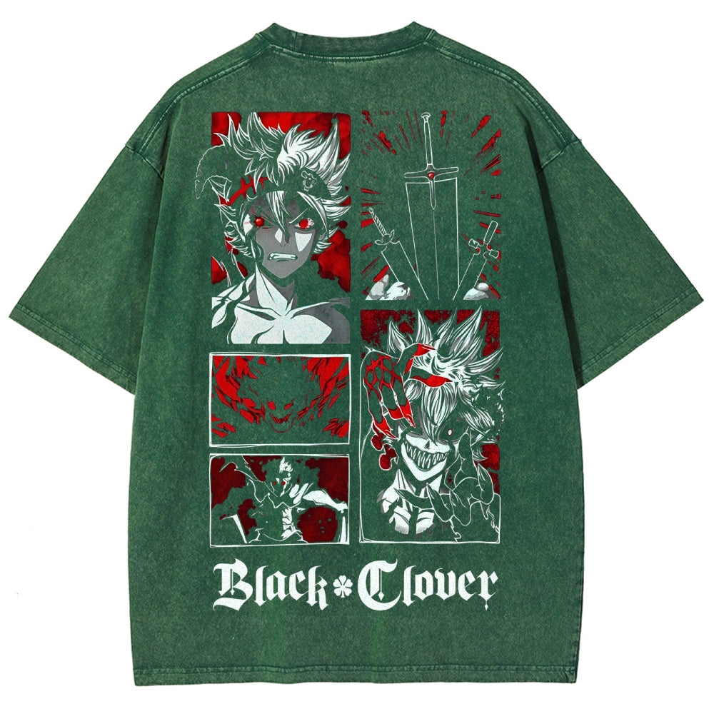 BLACK CLOVER Unisex Fit Washed T-Shirt 2502008163