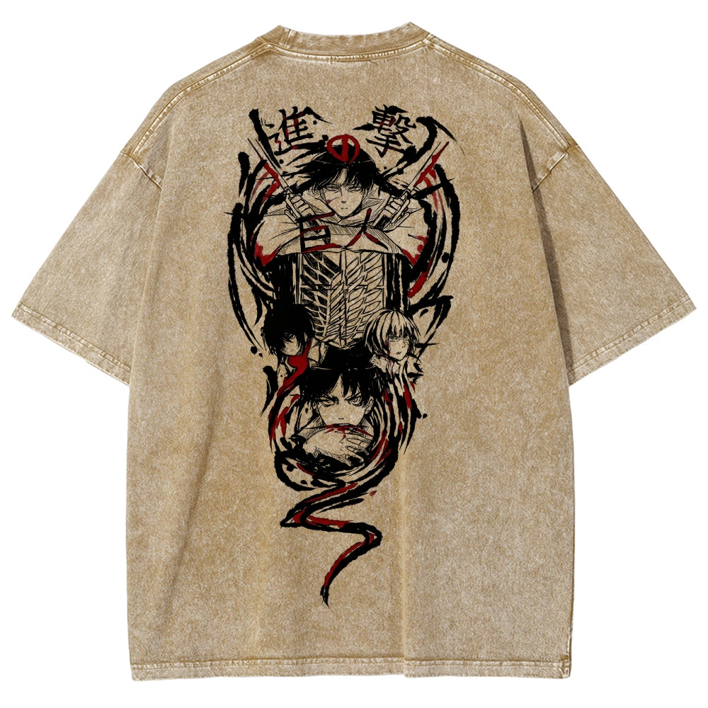 Attack On Titan Unisex Fit Washed T-Shirt 2503000034