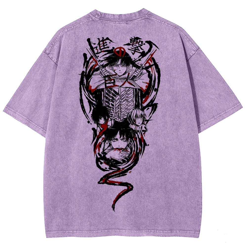 Attack On Titan Unisex Fit Washed T-Shirt 2503000034