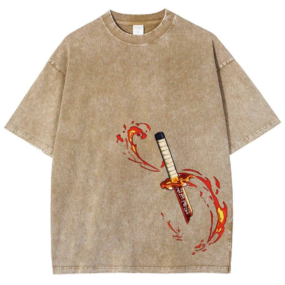Demon Slayer Unisex Fit Washed T-Shirt 2503005427