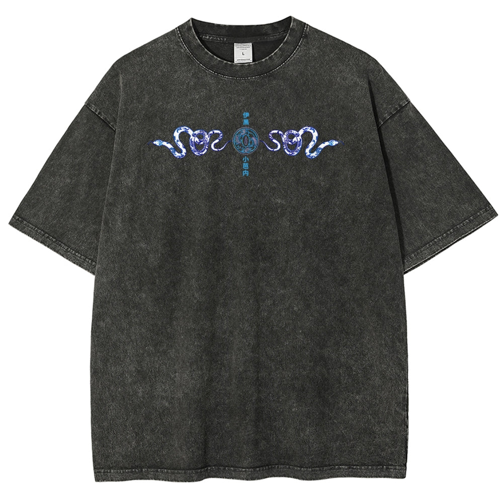 Demon slayer Iguro Obanai Unisex Fit Washed T-Shirt 2504004052