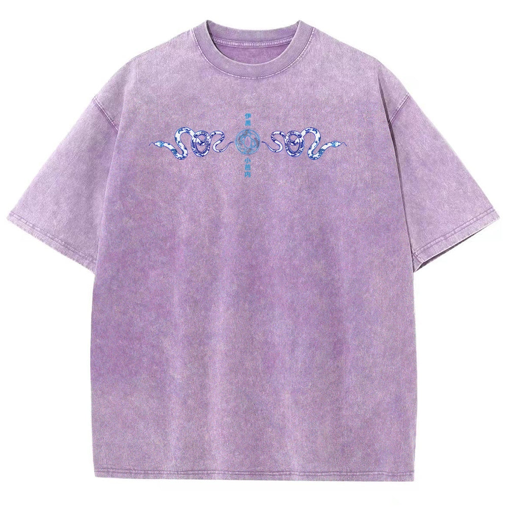Demon slayer Iguro Obanai Unisex Fit Washed T-Shirt 2504004052