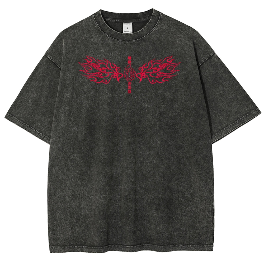 Demon Slayer Rengoku Kyoujurou Unisex Fit Washed T-Shirt 2504004054