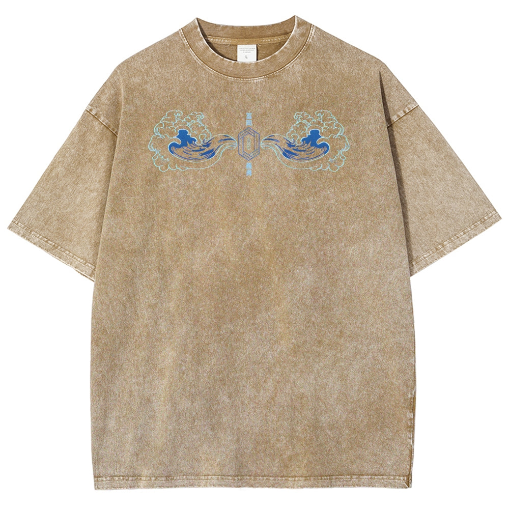 Demon Slayer Tomioka Giyuu Unisex Fit Washed T-Shirt 2504004056