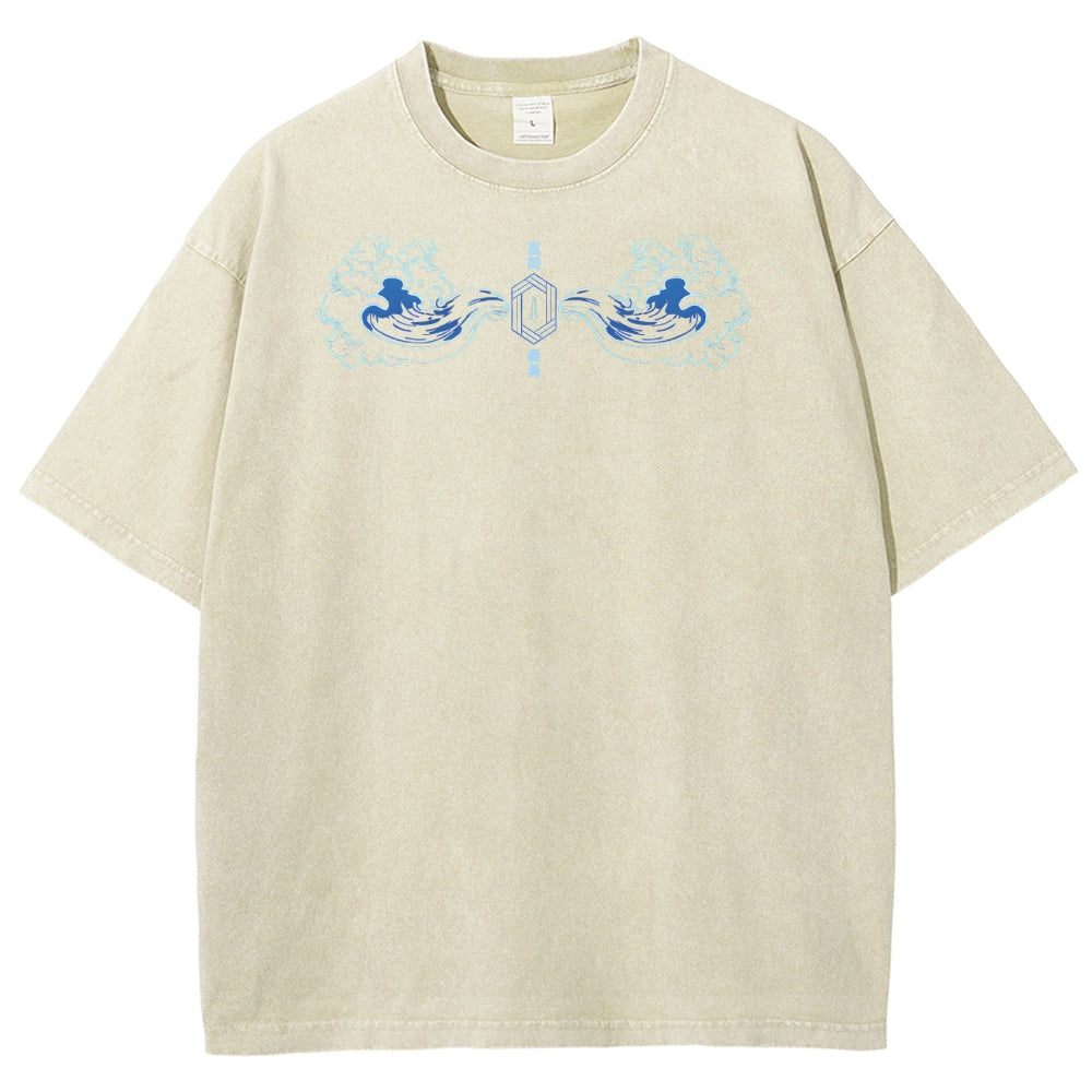 Demon Slayer Tomioka Giyuu Unisex Fit Washed T-Shirt 2504004056