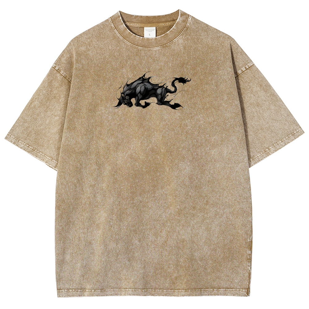 Yami Sukehiro x Black Bulls Black Clover Unisex Fit Washed T-Shirt 2505007459