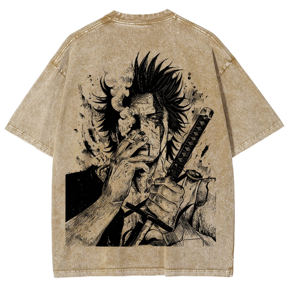 Yami Sukehiro x Black Bulls Black Clover Unisex Fit Washed T-Shirt 2505007459