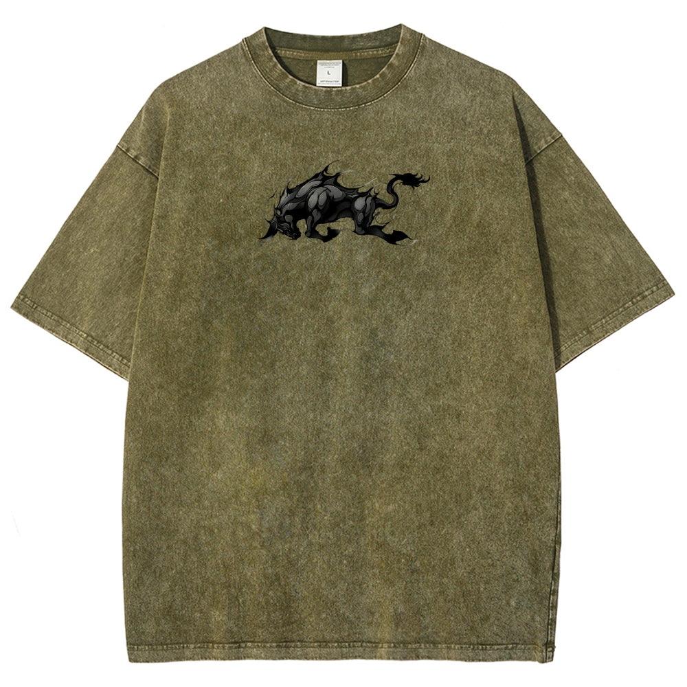 Yami Sukehiro x Black Bulls Black Clover Unisex Fit Washed T-Shirt 2505007459