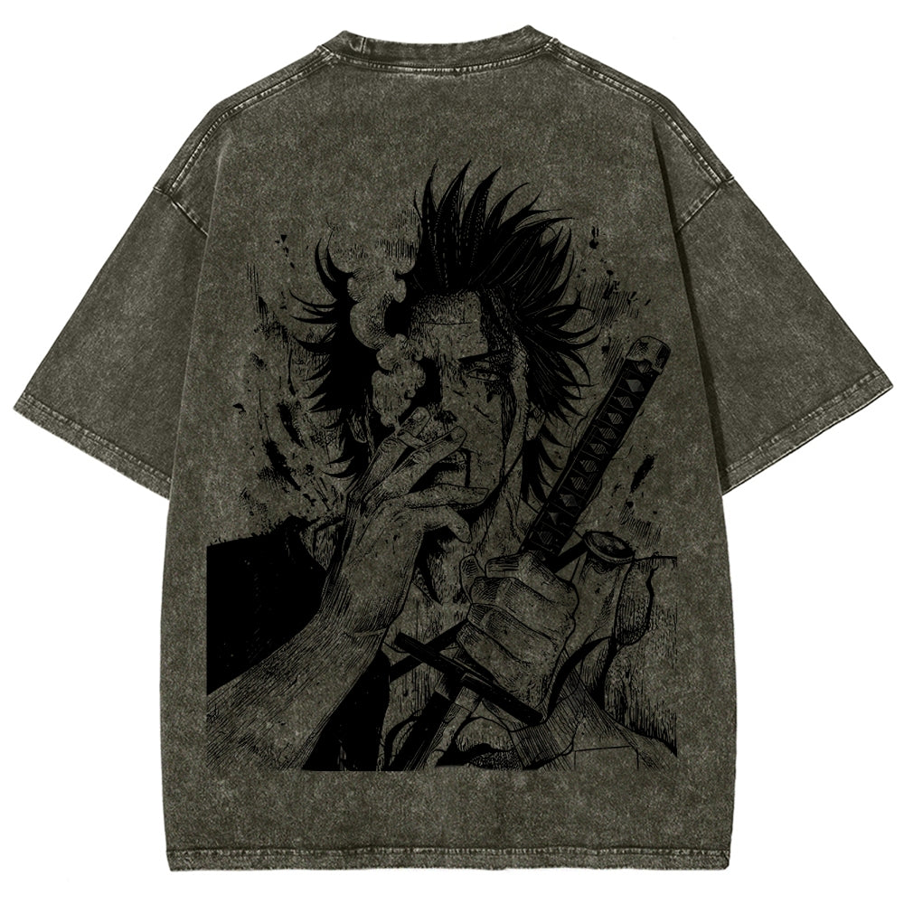 Yami Sukehiro x Black Bulls Black Clover Unisex Fit Washed T-Shirt 2505007459