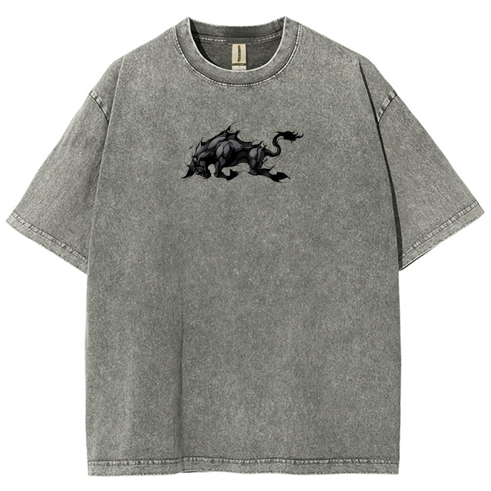Yami Sukehiro x Black Bulls Black Clover Unisex Fit Washed T-Shirt 2505007459