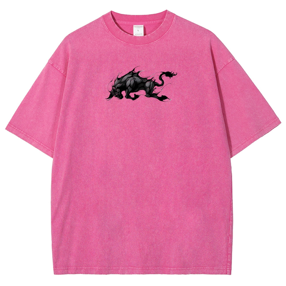 Yami Sukehiro x Black Bulls Black Clover Unisex Fit Washed T-Shirt 2505007459