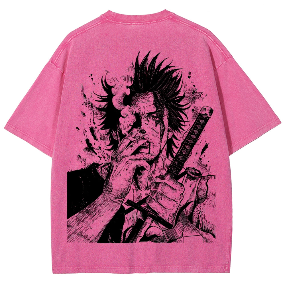 Yami Sukehiro x Black Bulls Black Clover Unisex Fit Washed T-Shirt 2505007459