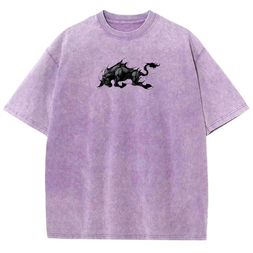 Yami Sukehiro x Black Bulls Black Clover Unisex Fit Washed T-Shirt 2505007459