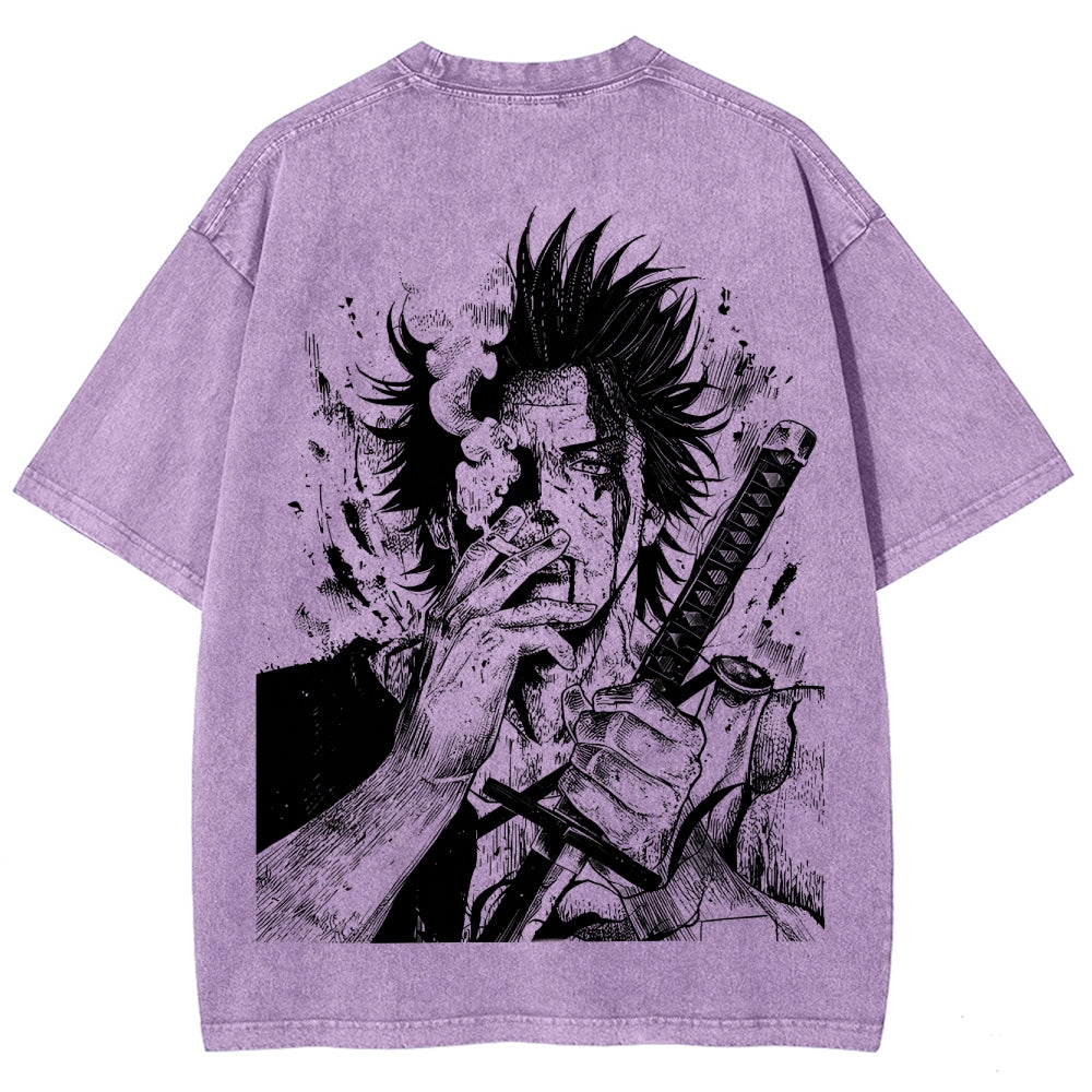 Yami Sukehiro x Black Bulls Black Clover Unisex Fit Washed T-Shirt 2505007459