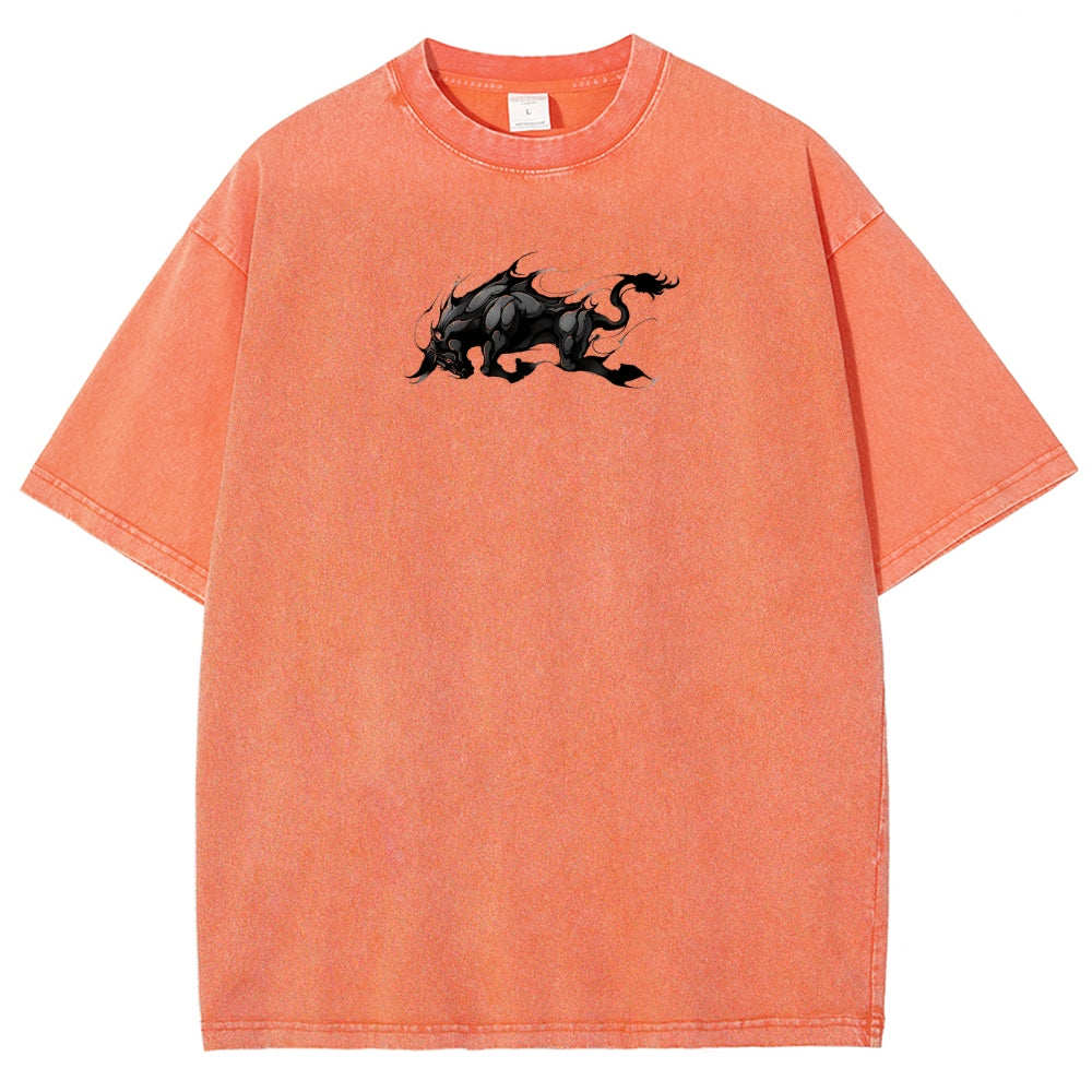 Yami Sukehiro x Black Bulls Black Clover Unisex Fit Washed T-Shirt 2505007459
