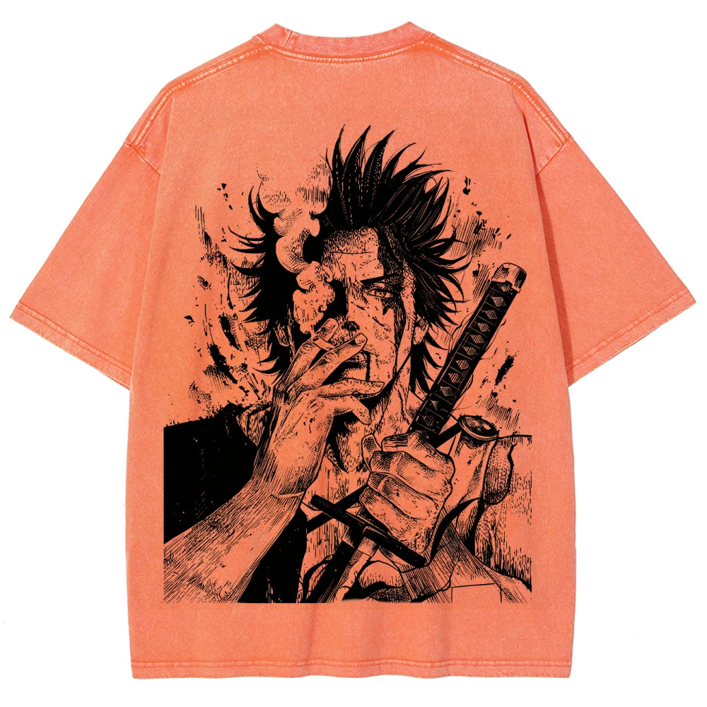 Yami Sukehiro x Black Bulls Black Clover Unisex Fit Washed T-Shirt 2505007459