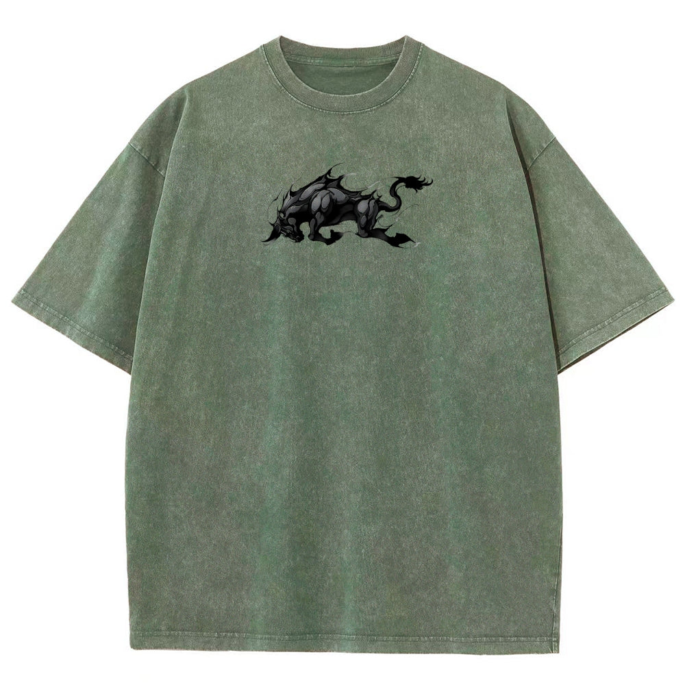 Yami Sukehiro x Black Bulls Black Clover Unisex Fit Washed T-Shirt 2505007459