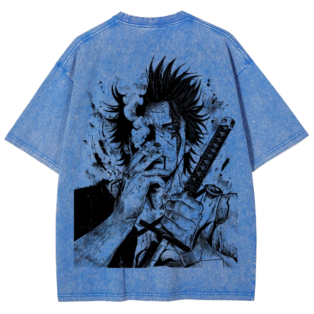 Yami Sukehiro x Black Bulls Black Clover Unisex Fit Washed T-Shirt 2505007459