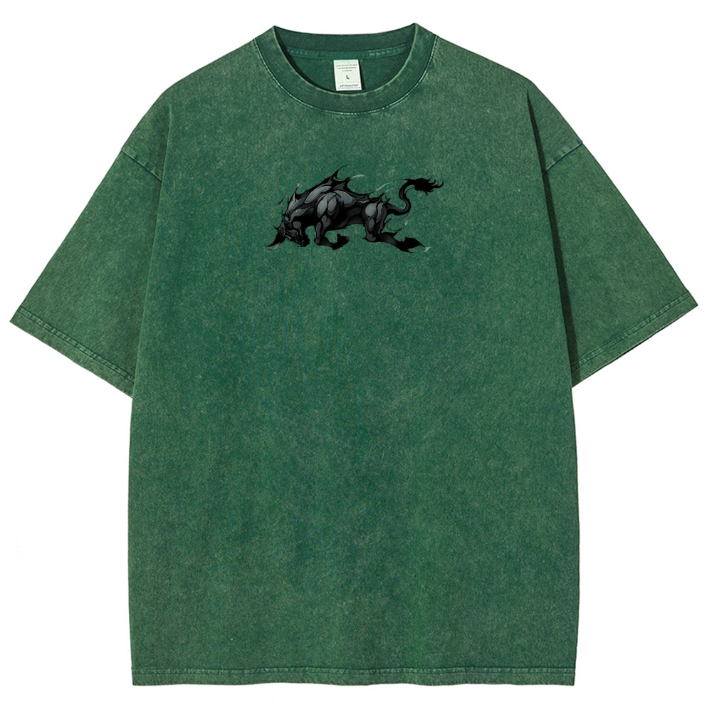 Yami Sukehiro x Black Bulls Black Clover Unisex Fit Washed T-Shirt 2505007459