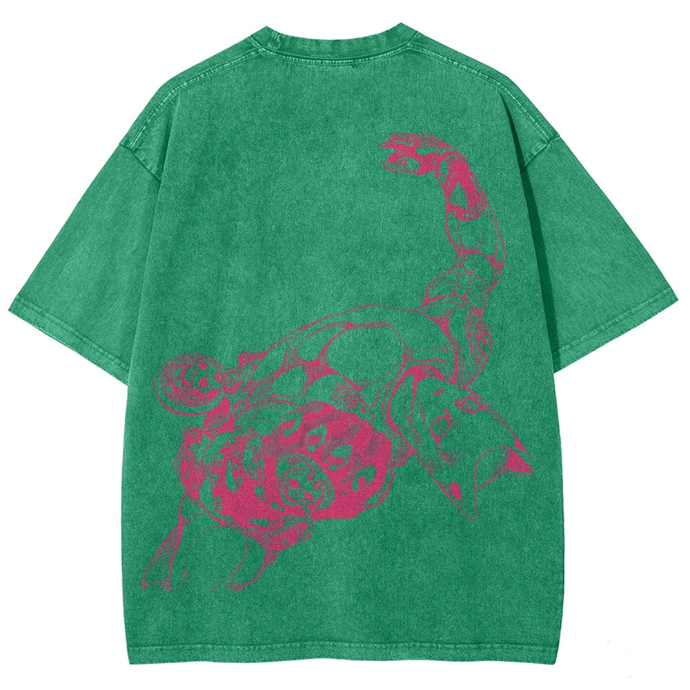 Jojo's Bizarre Adventure Killer Queen Unisex Fit Washed T-Shirt 2505008048