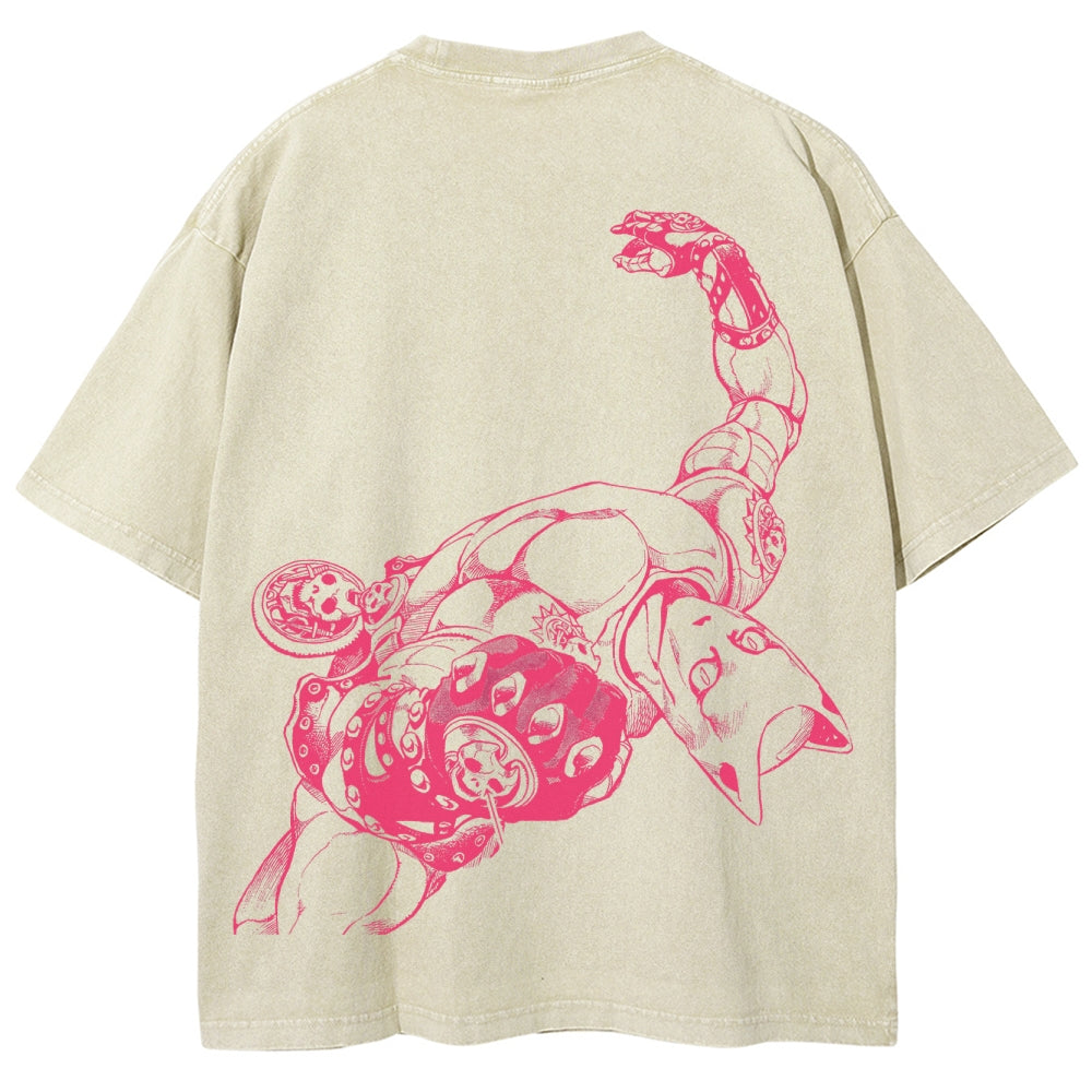 Jojo's Bizarre Adventure Killer Queen Unisex Fit Washed T-Shirt 2505008048