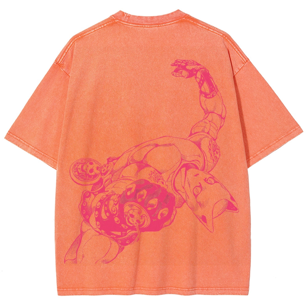 Jojo's Bizarre Adventure Killer Queen Unisex Fit Washed T-Shirt 2505008048