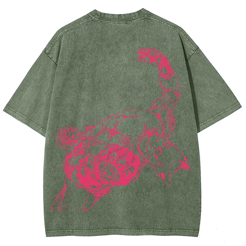 Jojo's Bizarre Adventure Killer Queen Unisex Fit Washed T-Shirt 2505008048