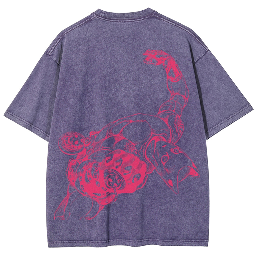 Jojo's Bizarre Adventure Killer Queen Unisex Fit Washed T-Shirt 2505008048