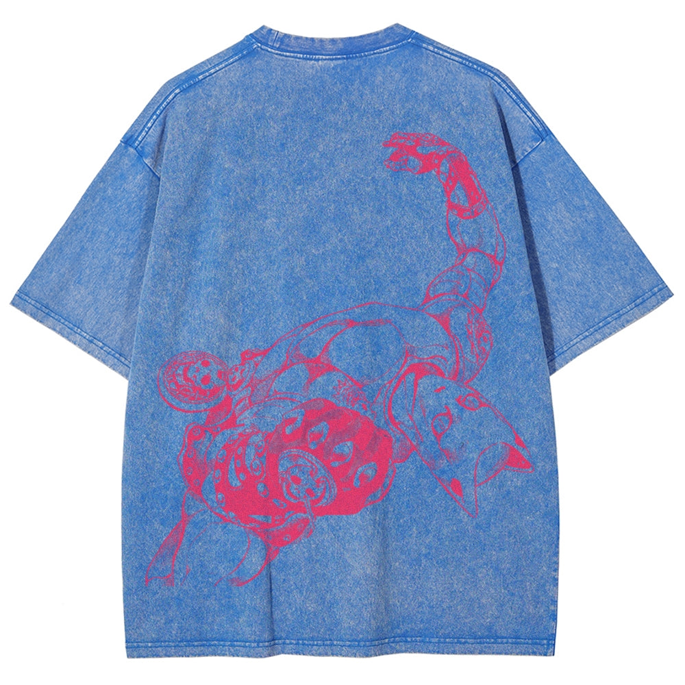 Jojo's Bizarre Adventure Killer Queen Unisex Fit Washed T-Shirt 2505008048