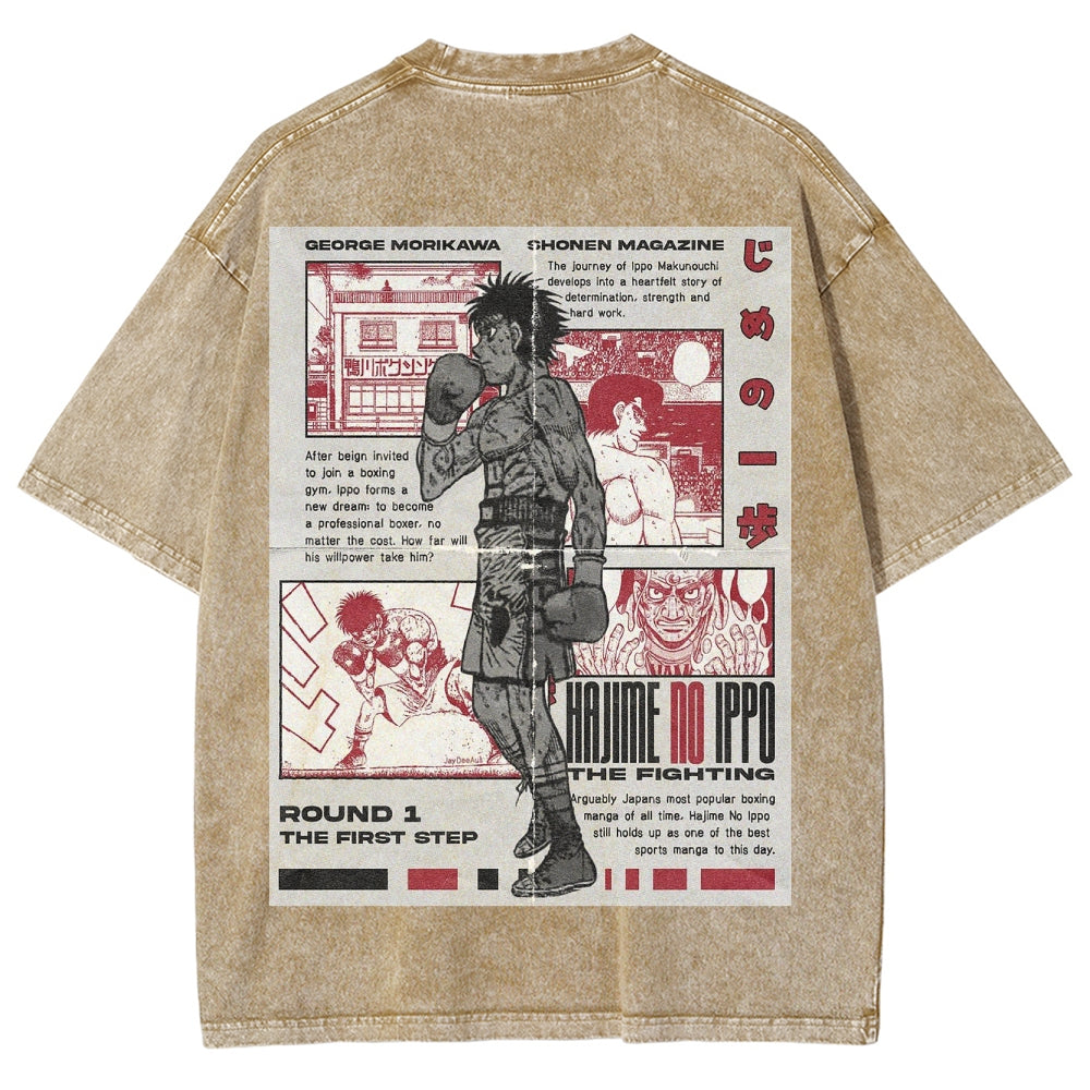 Hajime no Ippo Unisex Fit Washed T-Shirt 2506007665