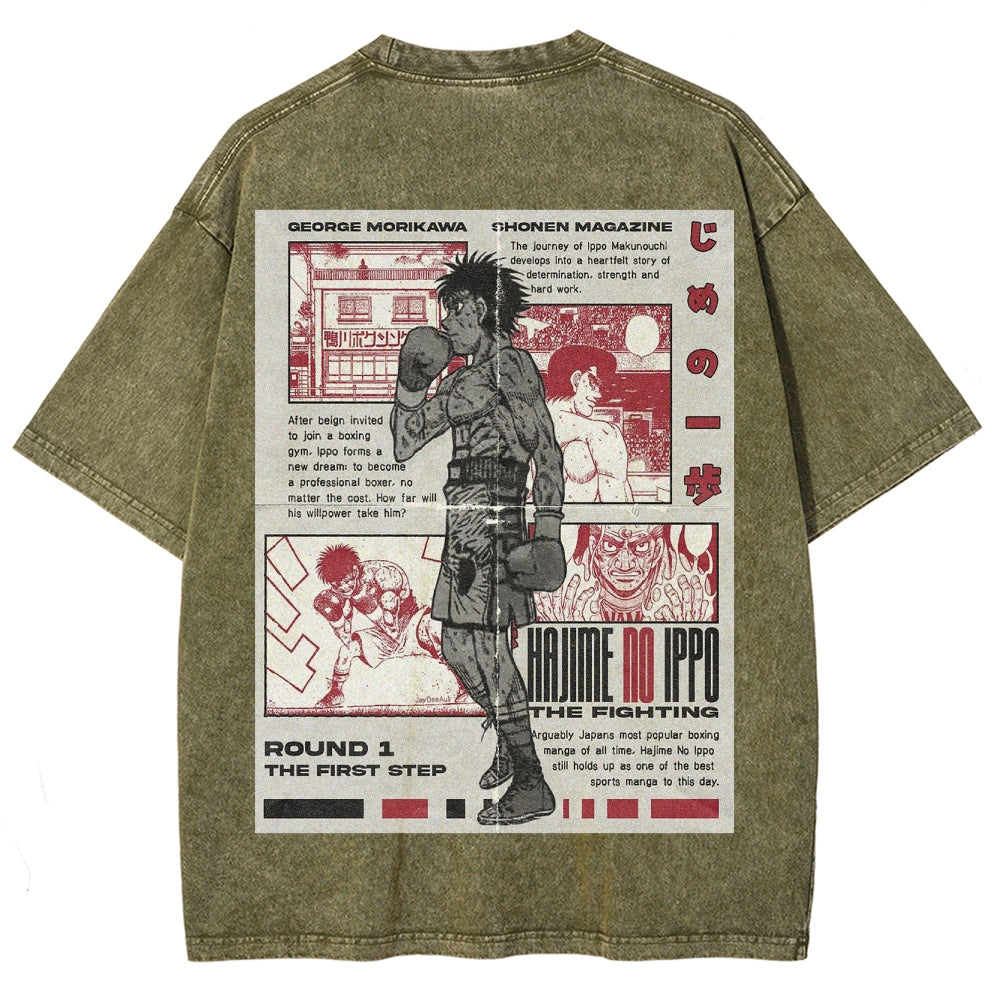 Hajime no Ippo Unisex Fit Washed T-Shirt 2506007665