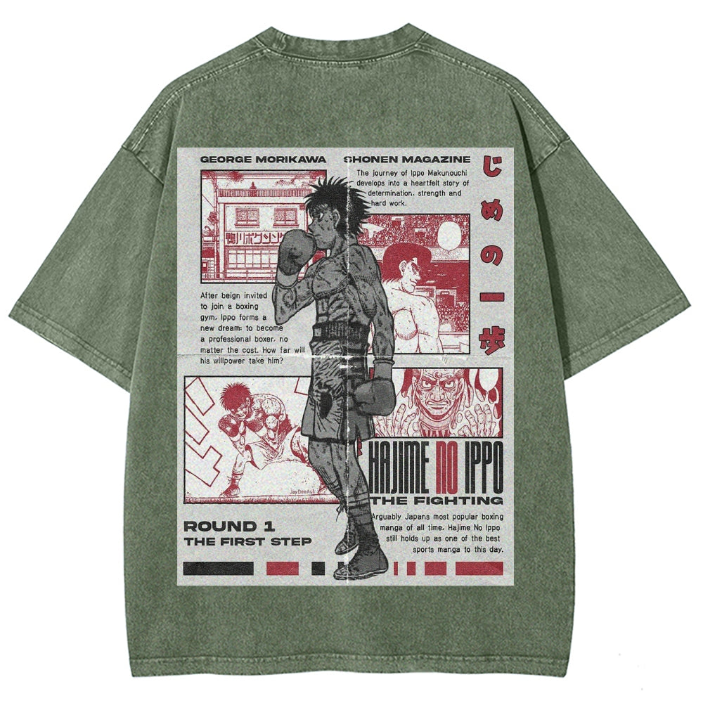 Hajime no Ippo Unisex Fit Washed T-Shirt 2506007665