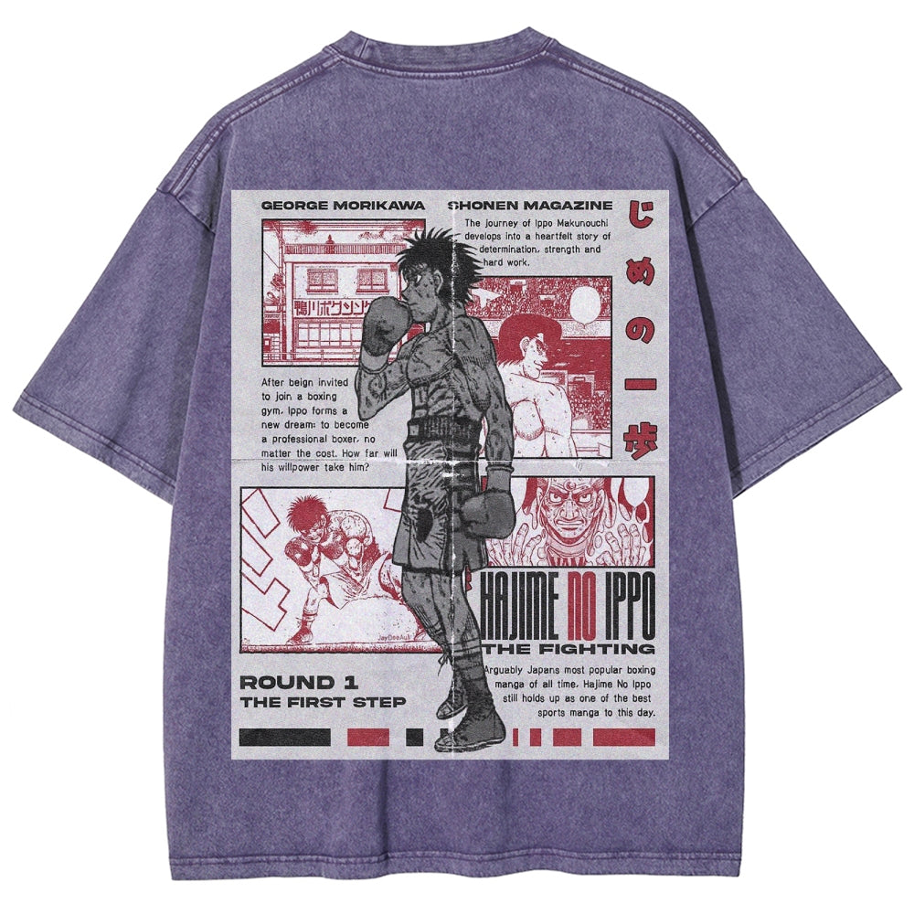 Hajime no Ippo Unisex Fit Washed T-Shirt 2506007665