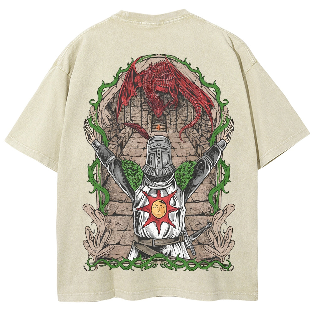 Dark Souls Unisex Fit Washed T-Shirt 2506018907