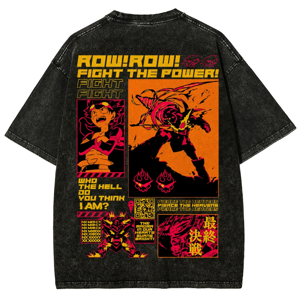 Gurren lagann Tengen Toppa Unisex Fit Washed T-Shirt 2508014817