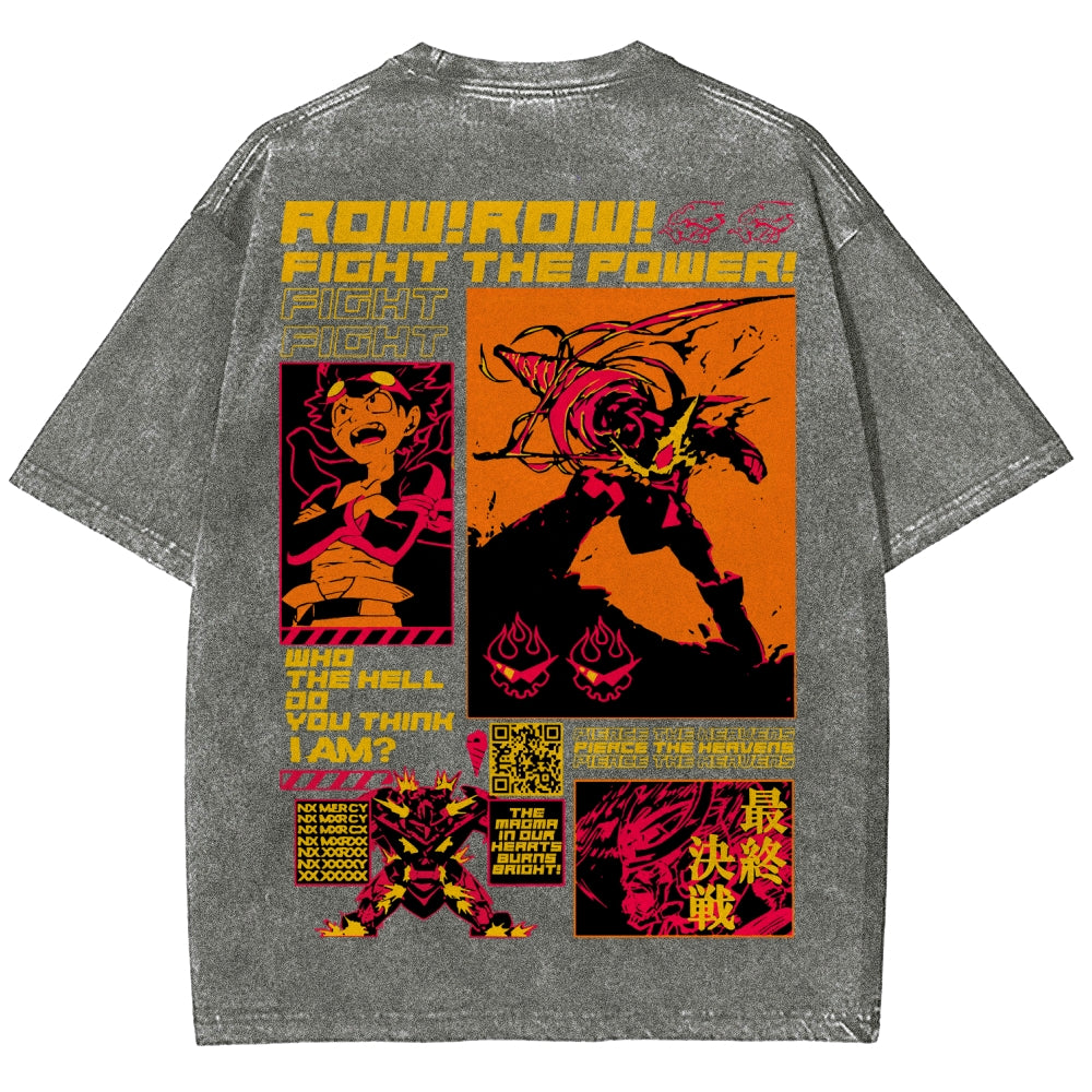 Gurren lagann Tengen Toppa Unisex Fit Washed T-Shirt 2508014817