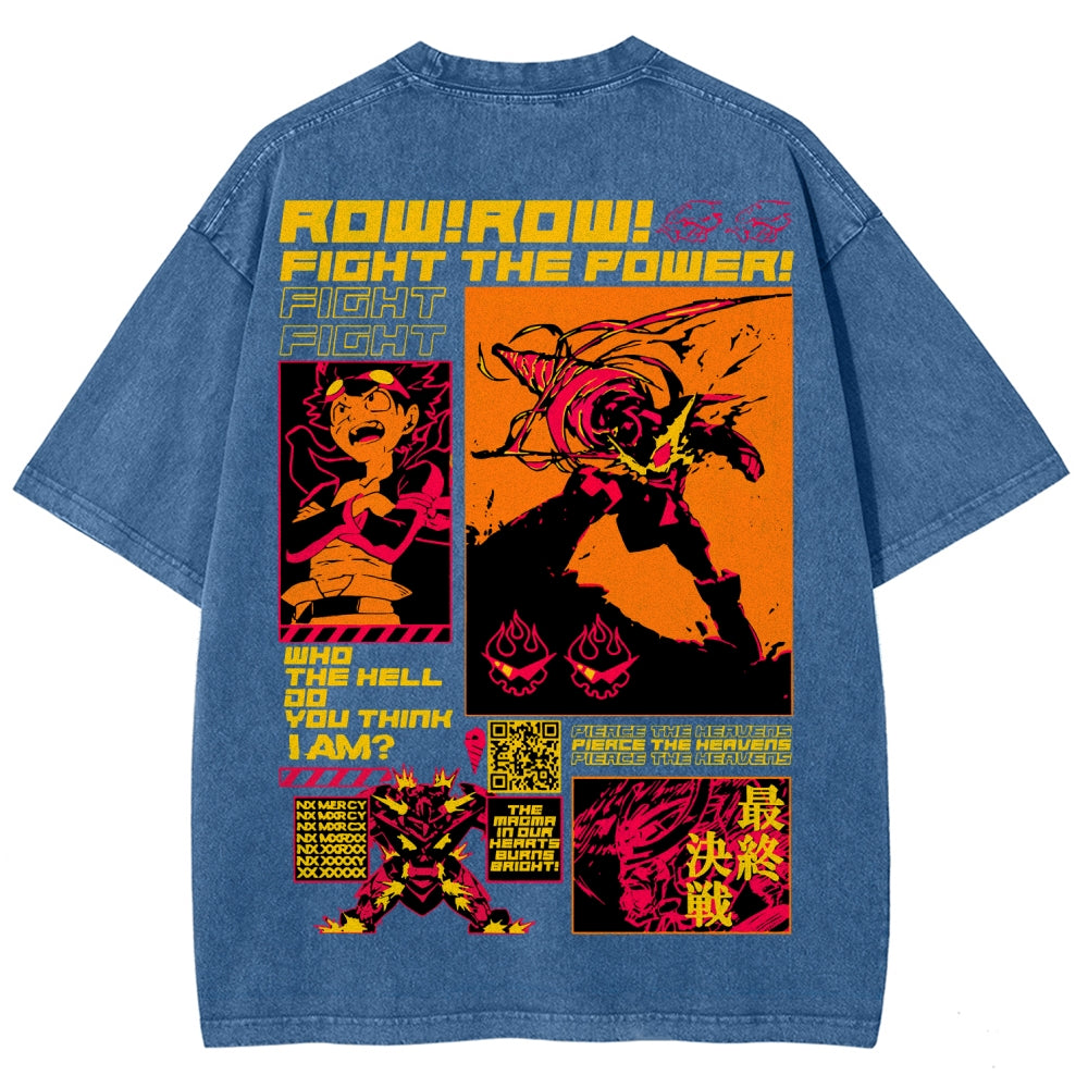 Gurren lagann Tengen Toppa Unisex Fit Washed T-Shirt 2508014817
