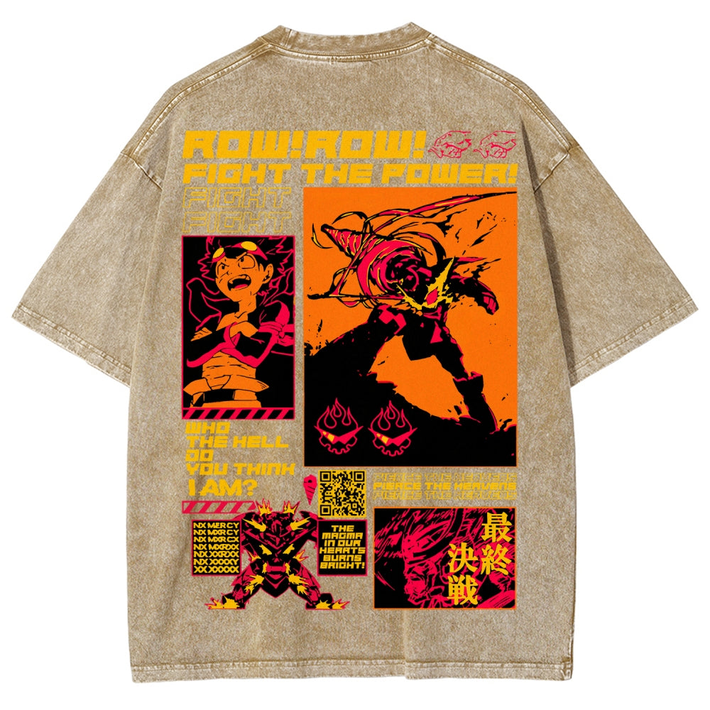 Gurren lagann Tengen Toppa Unisex Fit Washed T-Shirt 2508014817