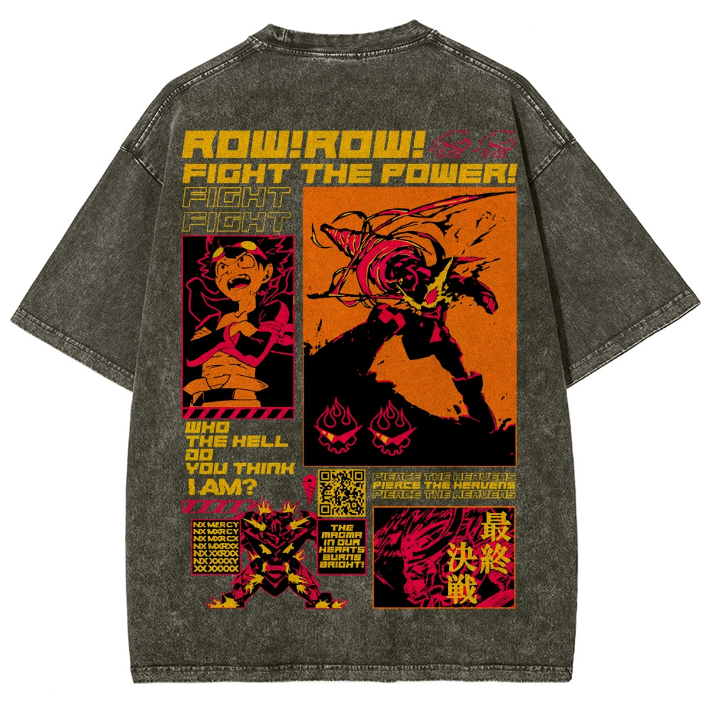 Gurren lagann Tengen Toppa Unisex Fit Washed T-Shirt 2508014817