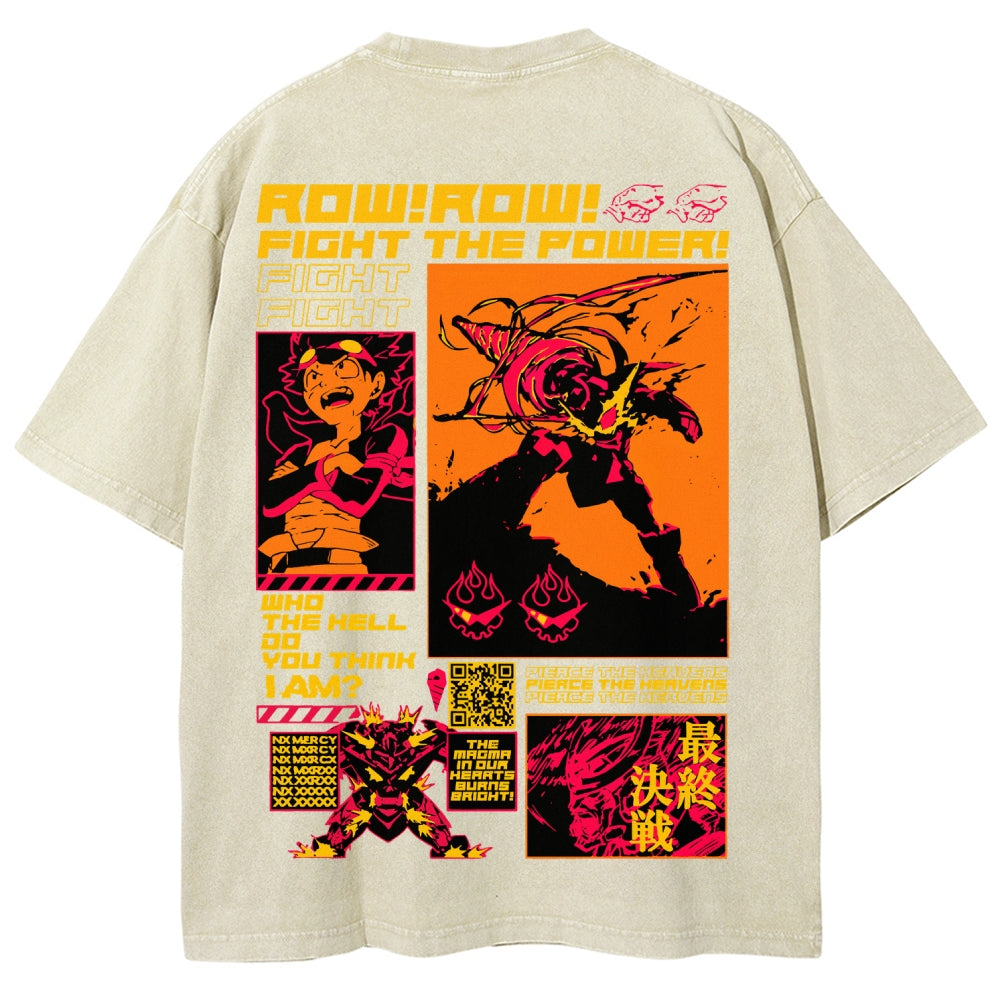 Gurren lagann Tengen Toppa Unisex Fit Washed T-Shirt 2508014817