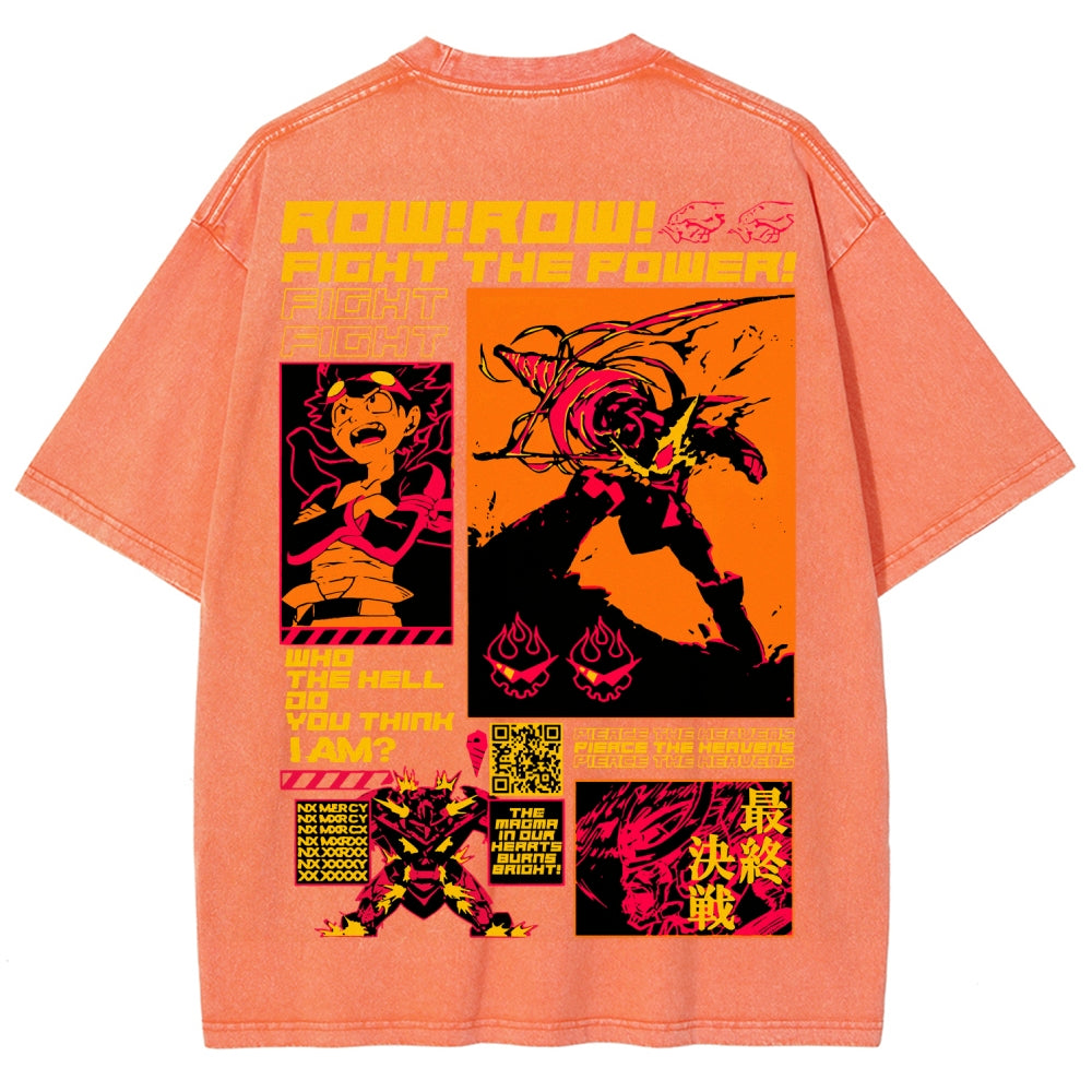 Gurren lagann Tengen Toppa Unisex Fit Washed T-Shirt 2508014817