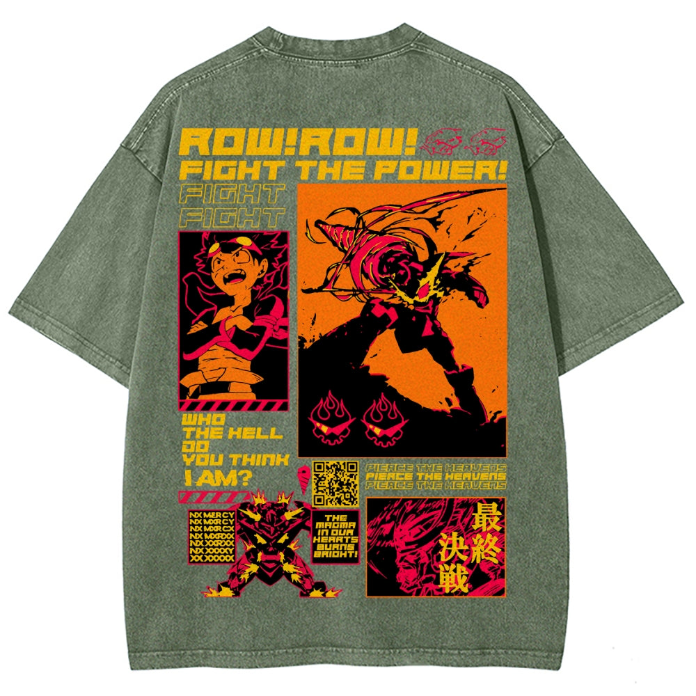 Gurren lagann Tengen Toppa Unisex Fit Washed T-Shirt 2508014817