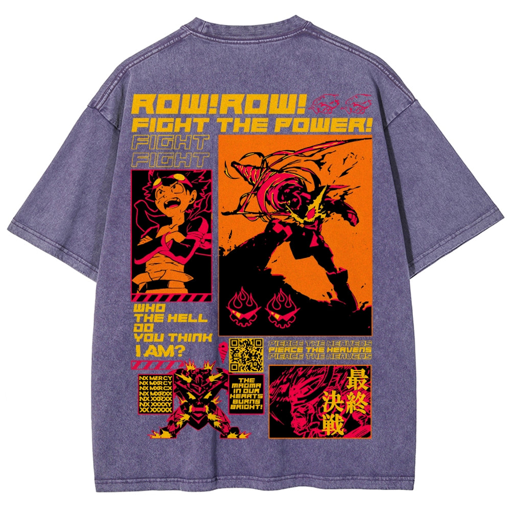 Gurren lagann Tengen Toppa Unisex Fit Washed T-Shirt 2508014817