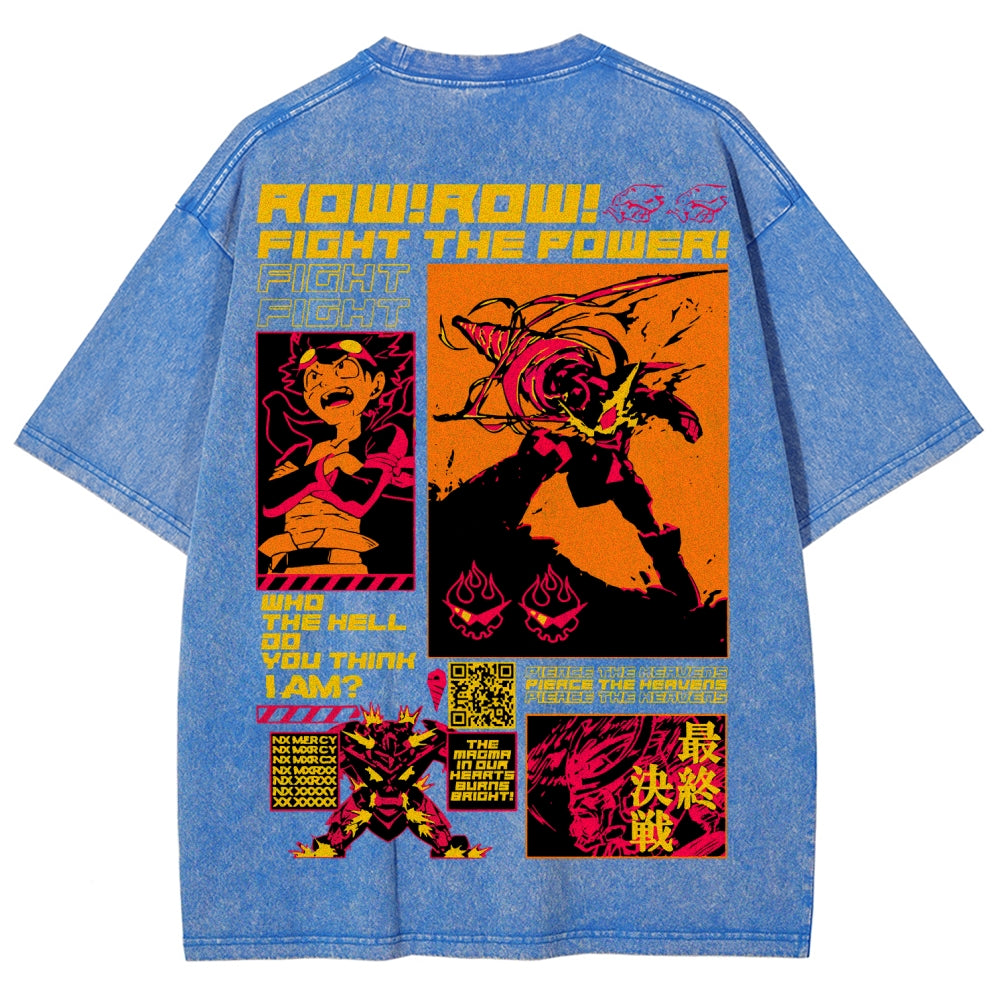 Gurren lagann Tengen Toppa Unisex Fit Washed T-Shirt 2508014817