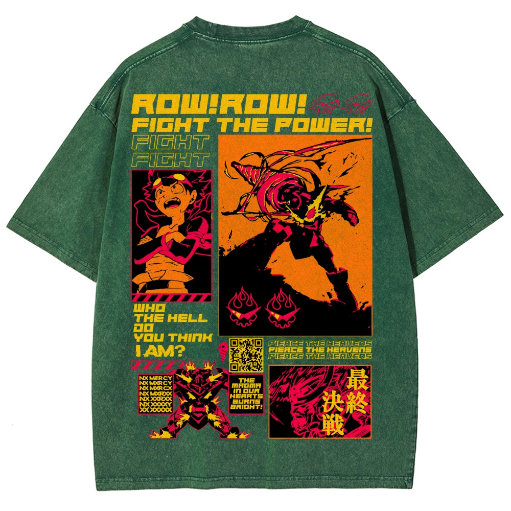 Gurren lagann Tengen Toppa Unisex Fit Washed T-Shirt 2508014817