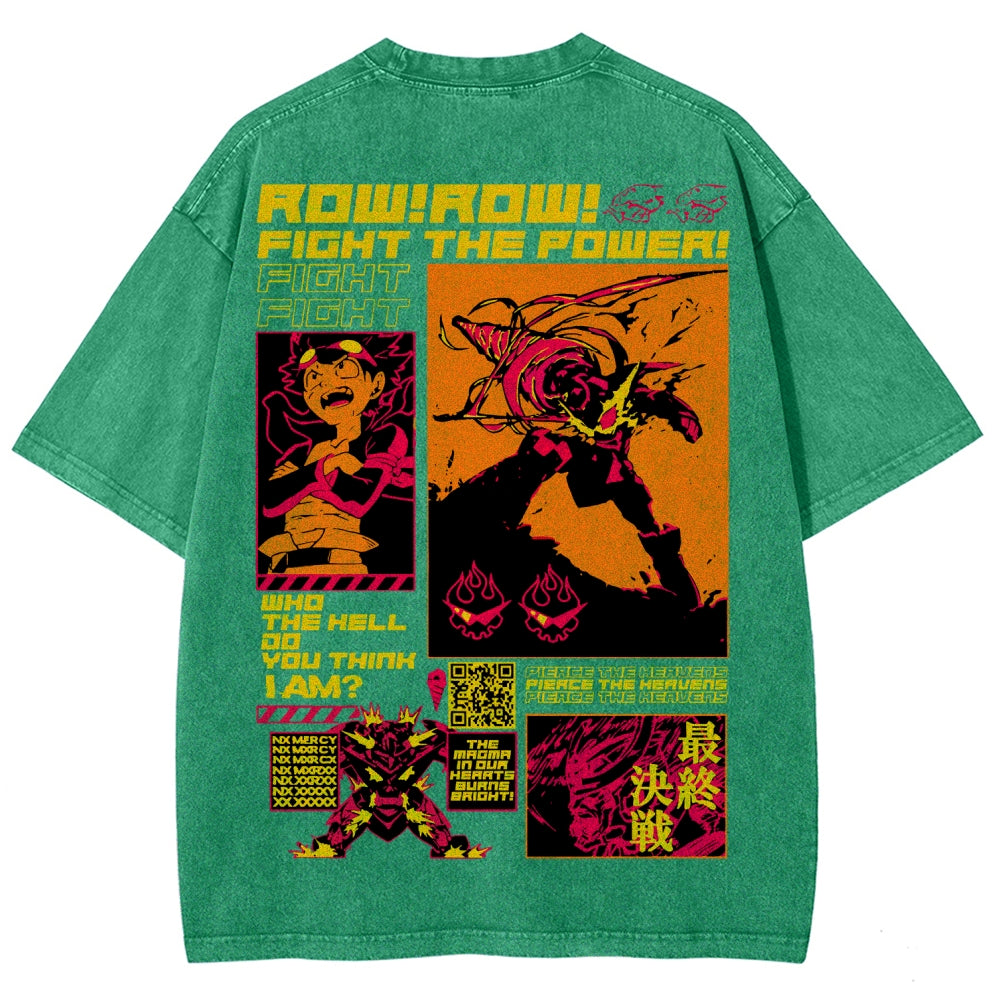 Gurren lagann Tengen Toppa Unisex Fit Washed T-Shirt 2508014817