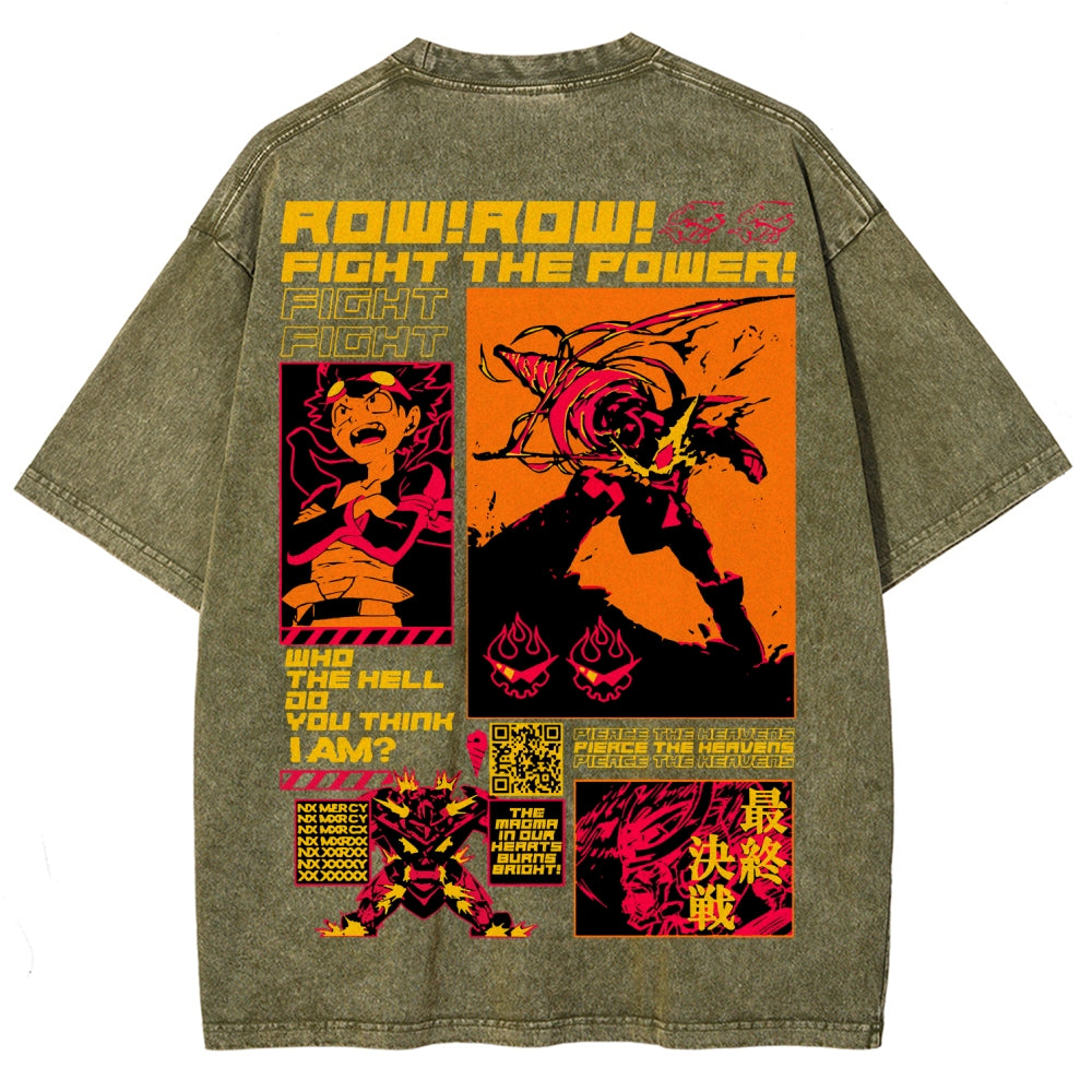 Gurren lagann Tengen Toppa Unisex Fit Washed T-Shirt 2508014817